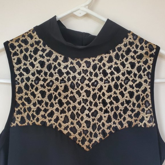 Saboro Black Dress with Leopard Print Design - Picture 2 of 7